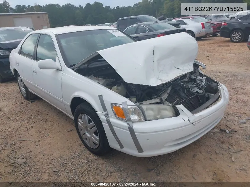 2000 Toyota Camry Ce/Le/Xle VIN: 4T1BG22K7YU715825 Lot: 40420137