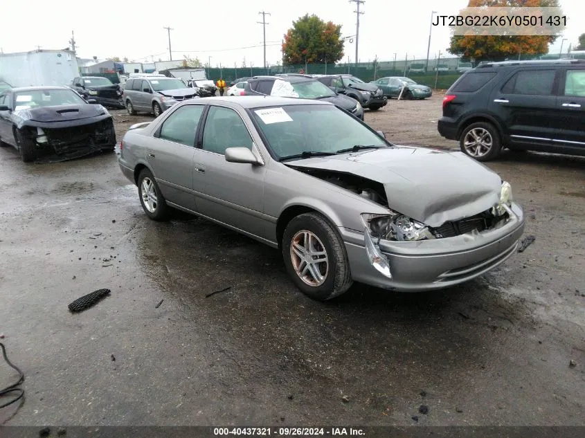 2000 Toyota Camry Ce/Le/Xle VIN: JT2BG22K6Y0501431 Lot: 40437321