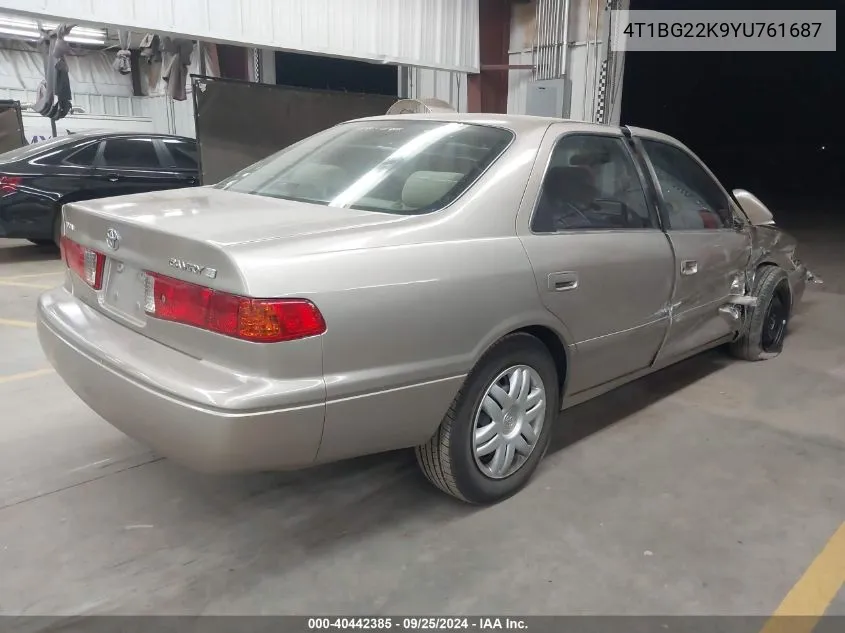 2000 Toyota Camry Ce/Le/Xle VIN: 4T1BG22K9YU761687 Lot: 40442385