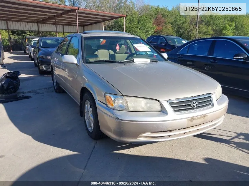 2000 Toyota Camry Le V6 VIN: JT2BF22K6Y0250865 Lot: 40446318