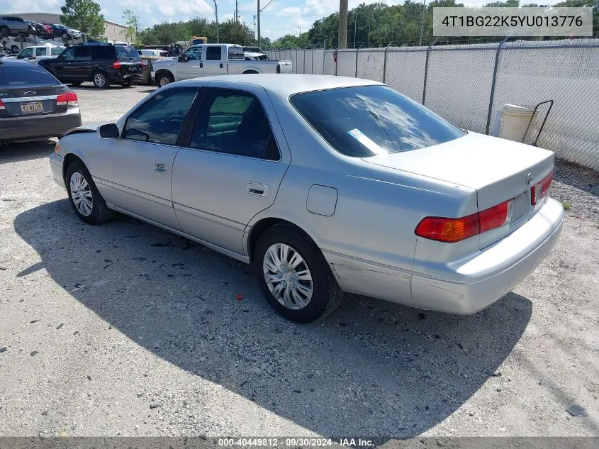 2000 Toyota Camry Le VIN: 4T1BG22K5YU013776 Lot: 40449812