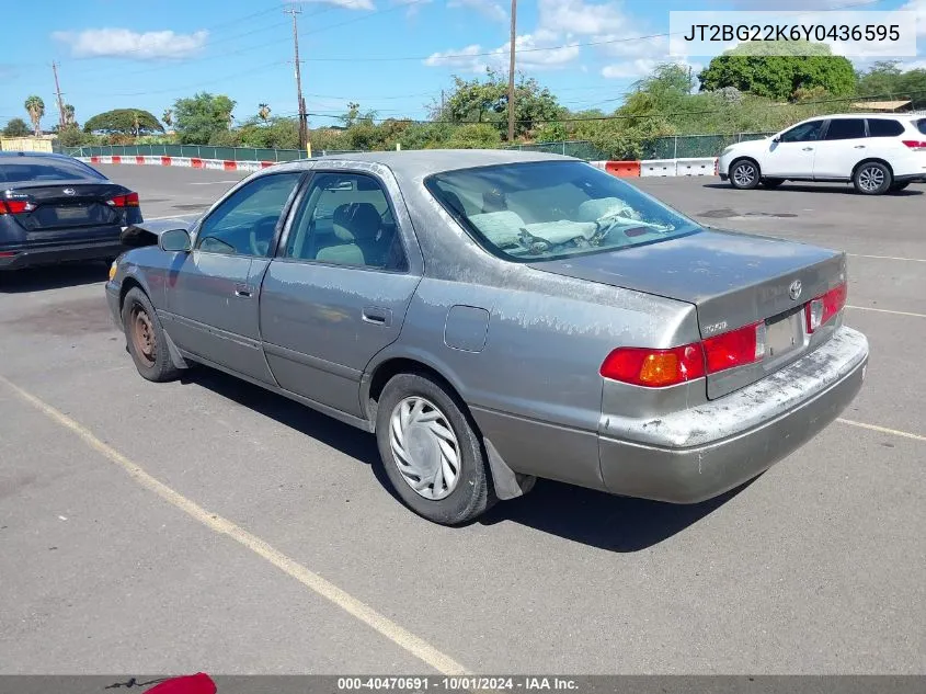 2000 Toyota Camry Ce/Le/Xle VIN: JT2BG22K6Y0436595 Lot: 40470691