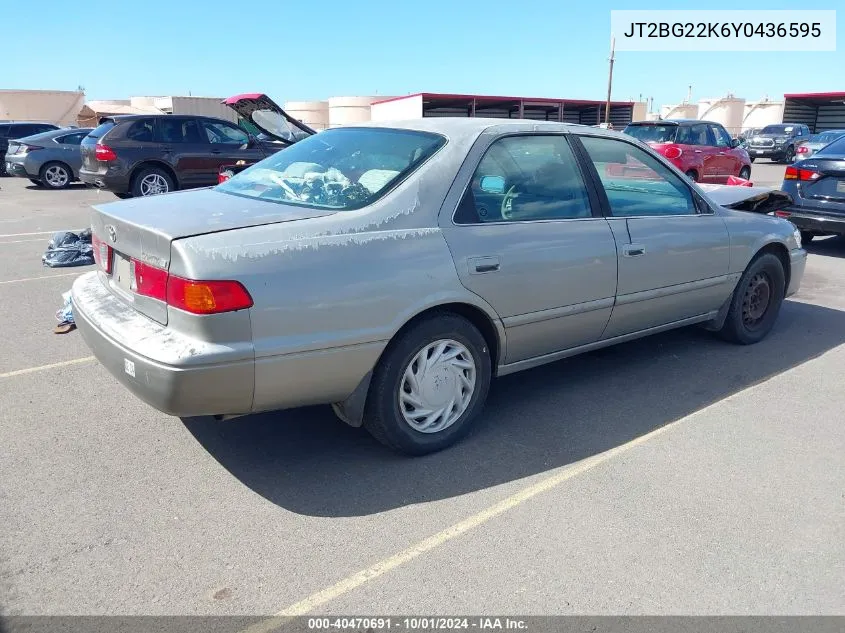 2000 Toyota Camry Ce/Le/Xle VIN: JT2BG22K6Y0436595 Lot: 40470691