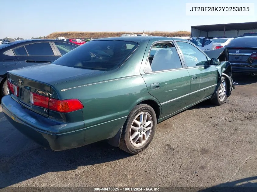 2000 Toyota Camry Xle V6 VIN: JT2BF28K2Y0253835 Lot: 40473325