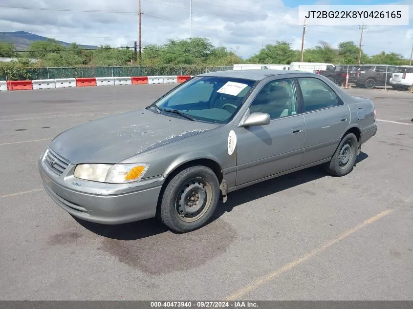 2000 Toyota Camry Ce/Le/Xle VIN: JT2BG22K8Y0426165 Lot: 40473940