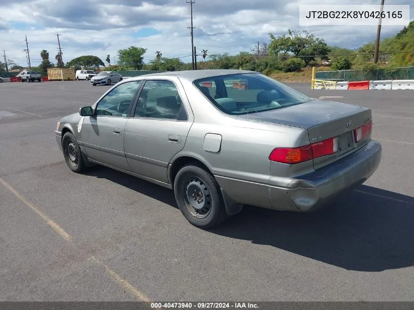 2000 Toyota Camry Ce/Le/Xle VIN: JT2BG22K8Y0426165 Lot: 40473940