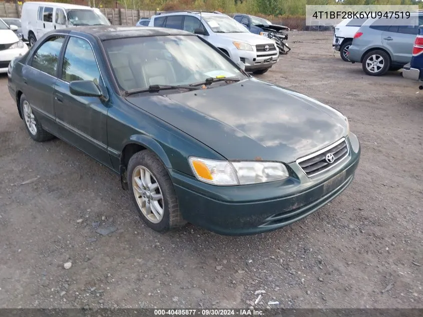 2000 Toyota Camry Xle V6 VIN: 4T1BF28K6YU947519 Lot: 40485877