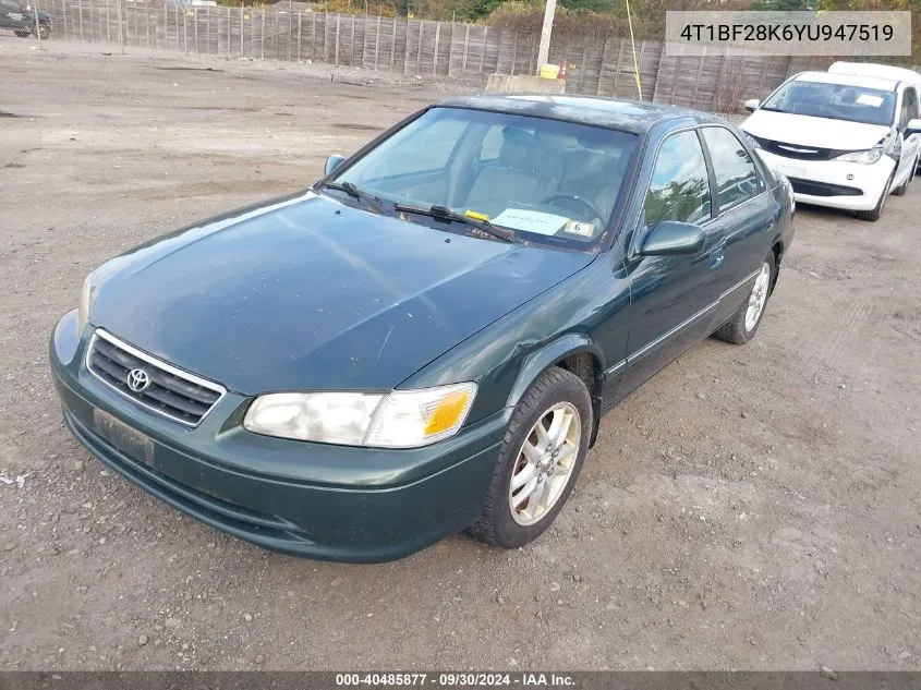 2000 Toyota Camry Xle V6 VIN: 4T1BF28K6YU947519 Lot: 40485877