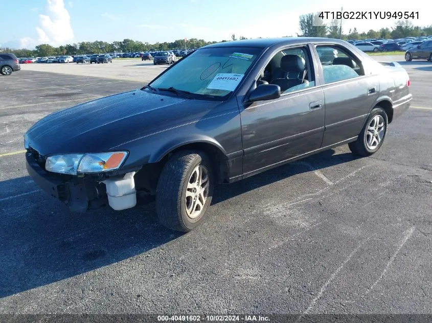 2000 Toyota Camry Le VIN: 4T1BG22K1YU949541 Lot: 40491602