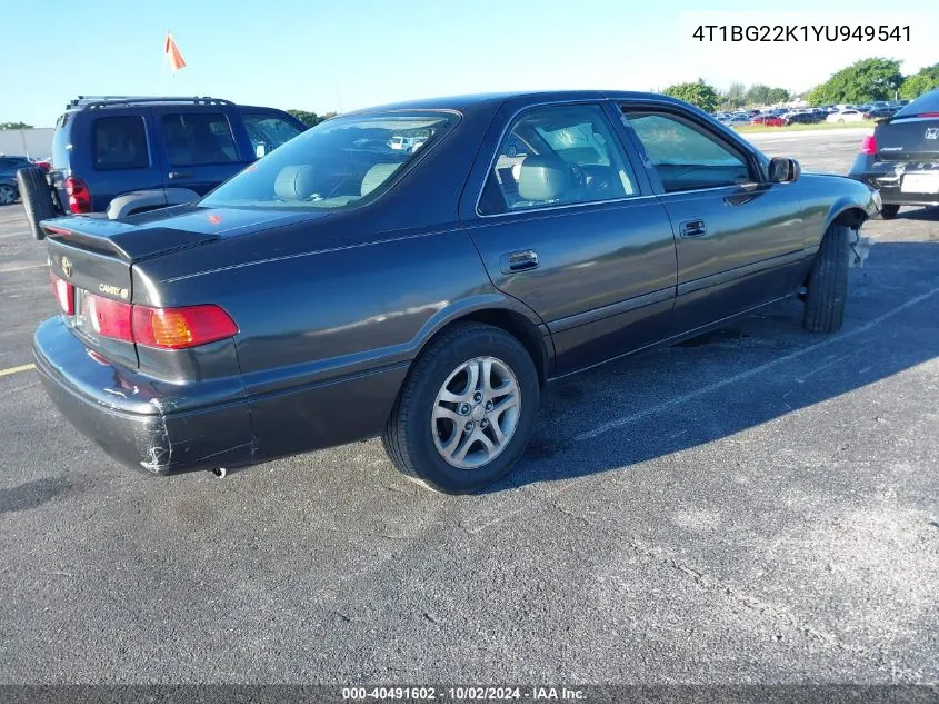 2000 Toyota Camry Le VIN: 4T1BG22K1YU949541 Lot: 40491602