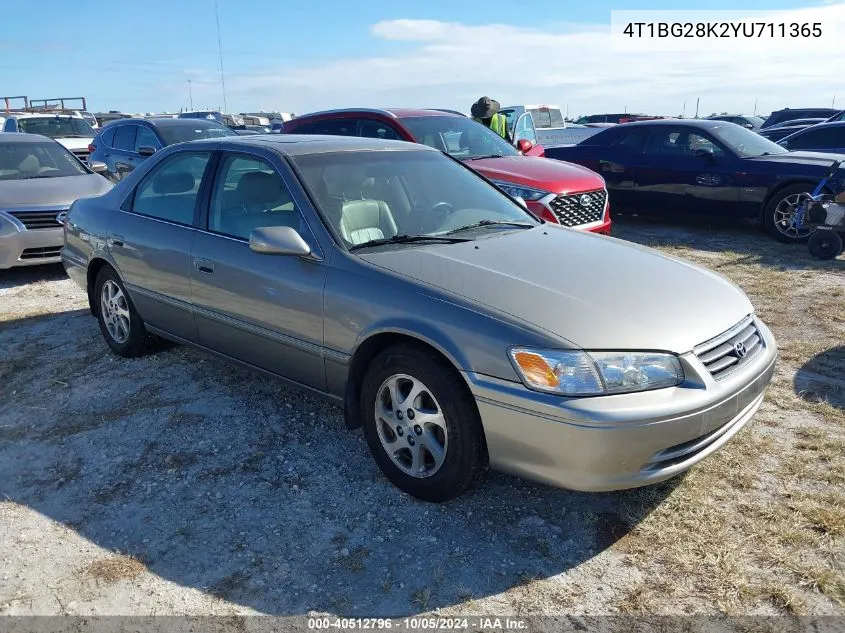 2000 Toyota Camry Ce/Le/Xle VIN: 4T1BG28K2YU711365 Lot: 40512796