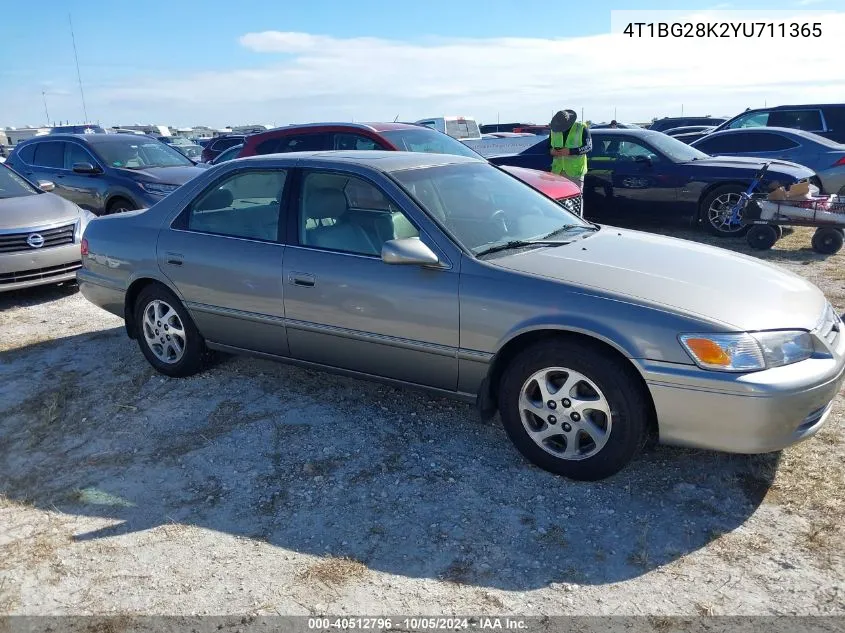 2000 Toyota Camry Ce/Le/Xle VIN: 4T1BG28K2YU711365 Lot: 40512796