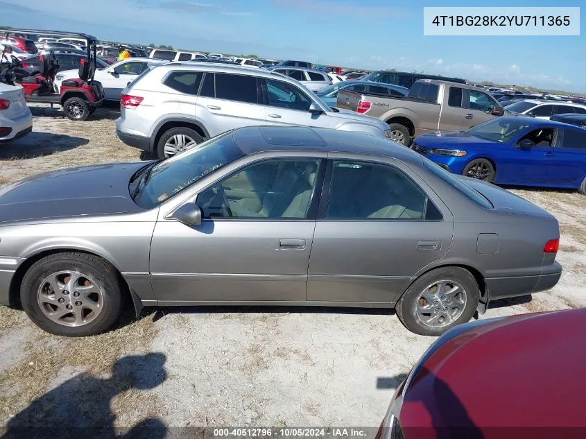 2000 Toyota Camry Ce/Le/Xle VIN: 4T1BG28K2YU711365 Lot: 40512796