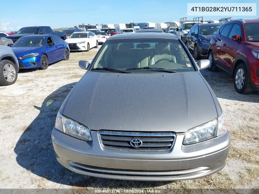 2000 Toyota Camry Ce/Le/Xle VIN: 4T1BG28K2YU711365 Lot: 40512796