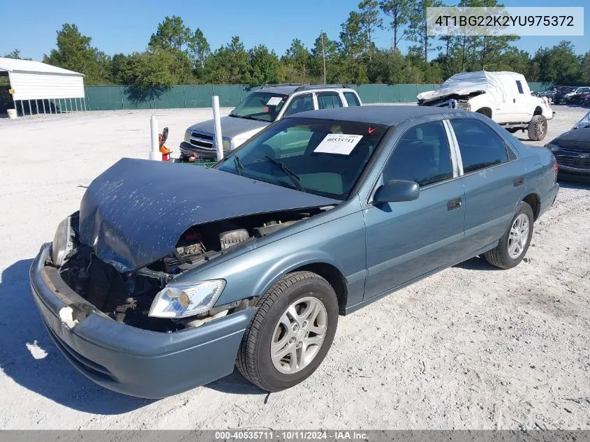 2000 Toyota Camry Ce/Le/Xle VIN: 4T1BG22K2YU975372 Lot: 40535711