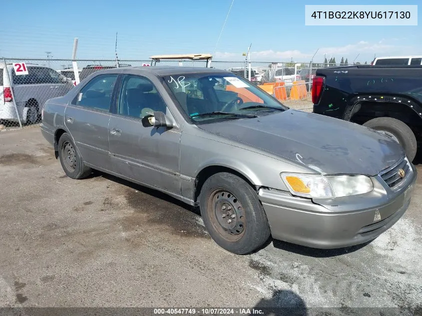 2000 Toyota Camry Le VIN: 4T1BG22K8YU617130 Lot: 40547749