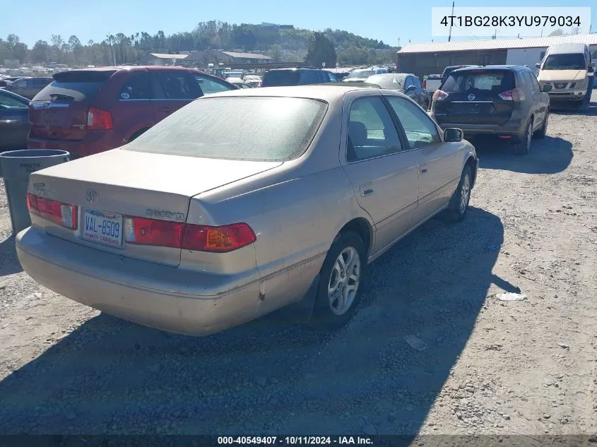 2000 Toyota Camry Le VIN: 4T1BG28K3YU979034 Lot: 40549407