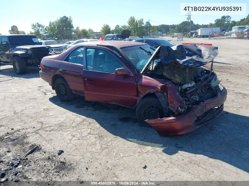 2000 Toyota Camry Ce VIN: 4T1BG22K4YU935391 Lot: 40552876