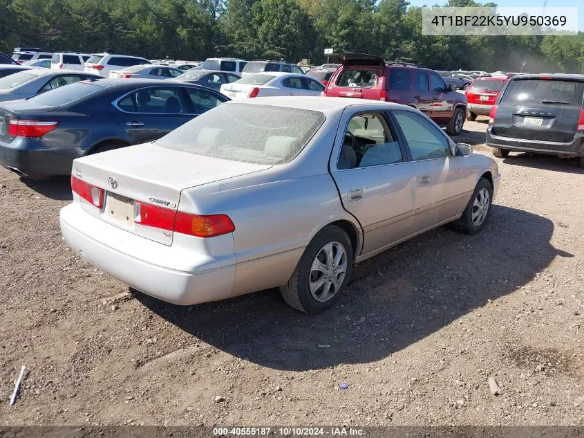 2000 Toyota Camry Le V6 VIN: 4T1BF22K5YU950369 Lot: 40555187