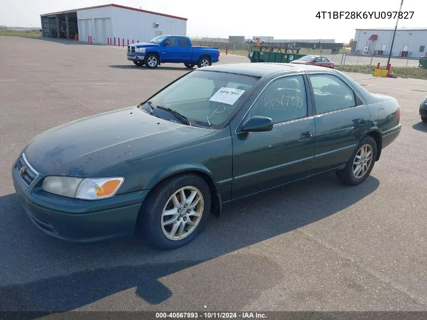 2000 Toyota Camry Xle V6 VIN: 4T1BF28K6YU097827 Lot: 40567893