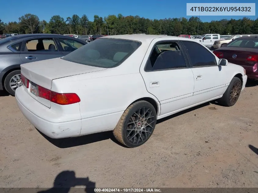 2000 Toyota Camry Le VIN: 4T1BG22K6YU954332 Lot: 40624474