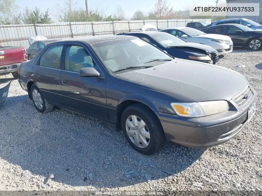 2000 Toyota Camry Le V6 VIN: 4T1BF22K4YU937533 Lot: 40627417