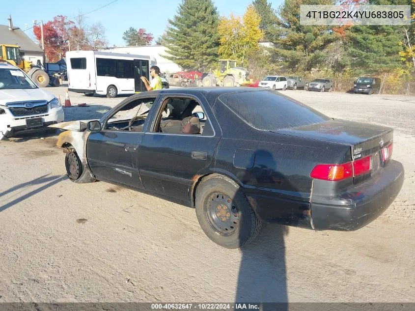 2000 Toyota Camry Le VIN: 4T1BG22K4YU683805 Lot: 40632647