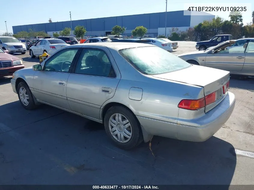 2000 Toyota Camry Le V6 VIN: 4T1BF22K9YU109235 Lot: 40633477