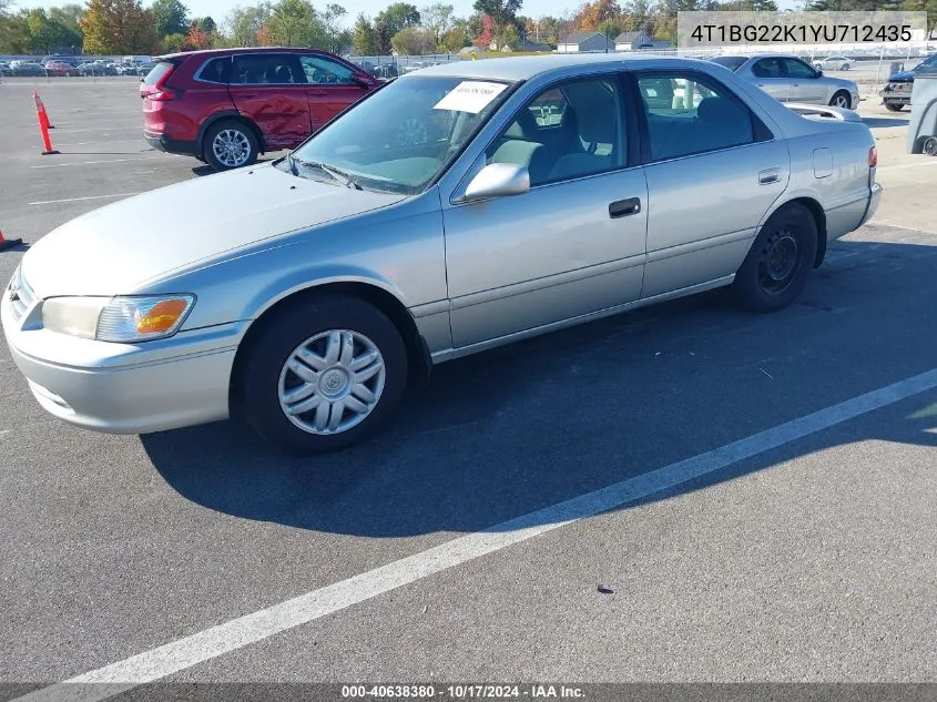 2000 Toyota Camry Le VIN: 4T1BG22K1YU712435 Lot: 40638380