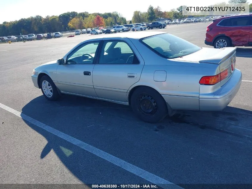 2000 Toyota Camry Le VIN: 4T1BG22K1YU712435 Lot: 40638380