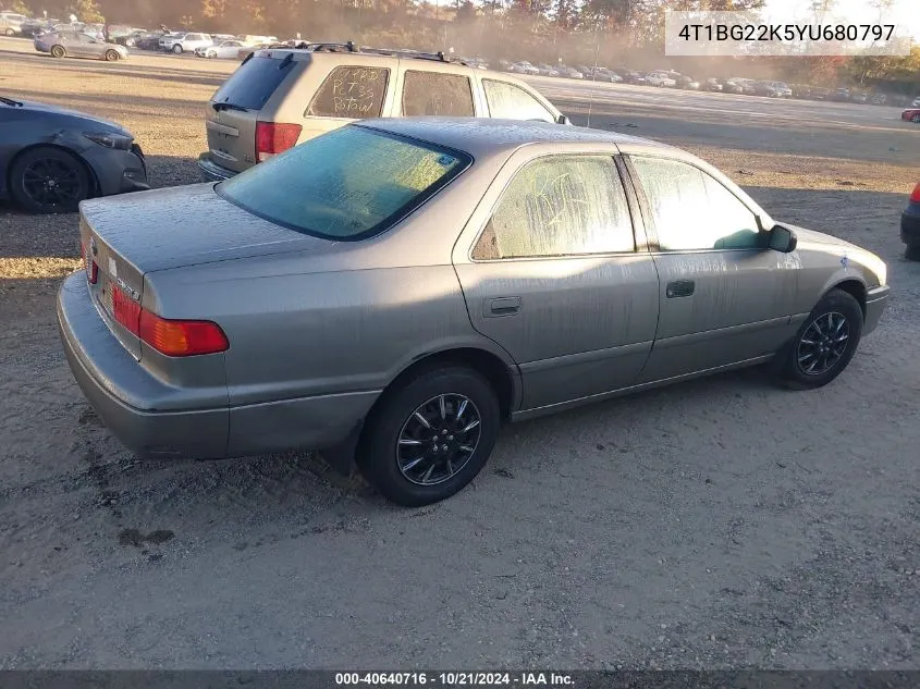 2000 Toyota Camry Ce VIN: 4T1BG22K5YU680797 Lot: 40640716