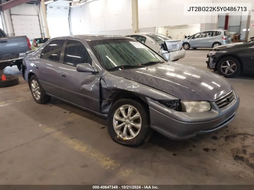 2000 Toyota Camry Ce/Le/Xle VIN: JT2BG22K5Y0486713 Lot: 40647349