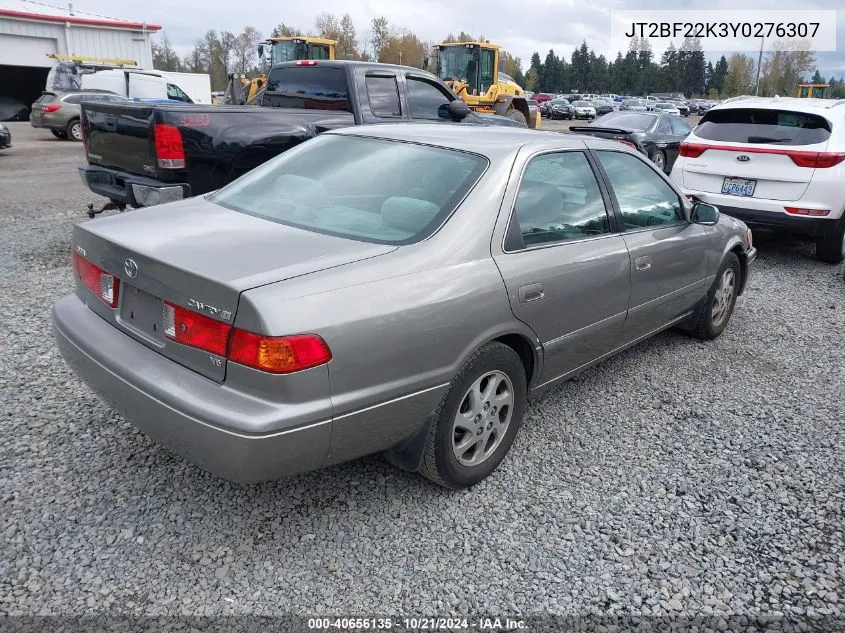 2000 Toyota Camry Le V6 VIN: JT2BF22K3Y0276307 Lot: 40656135