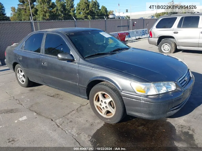 2000 Toyota Camry Ce VIN: 4T1BG22K8YU954526 Lot: 40667292