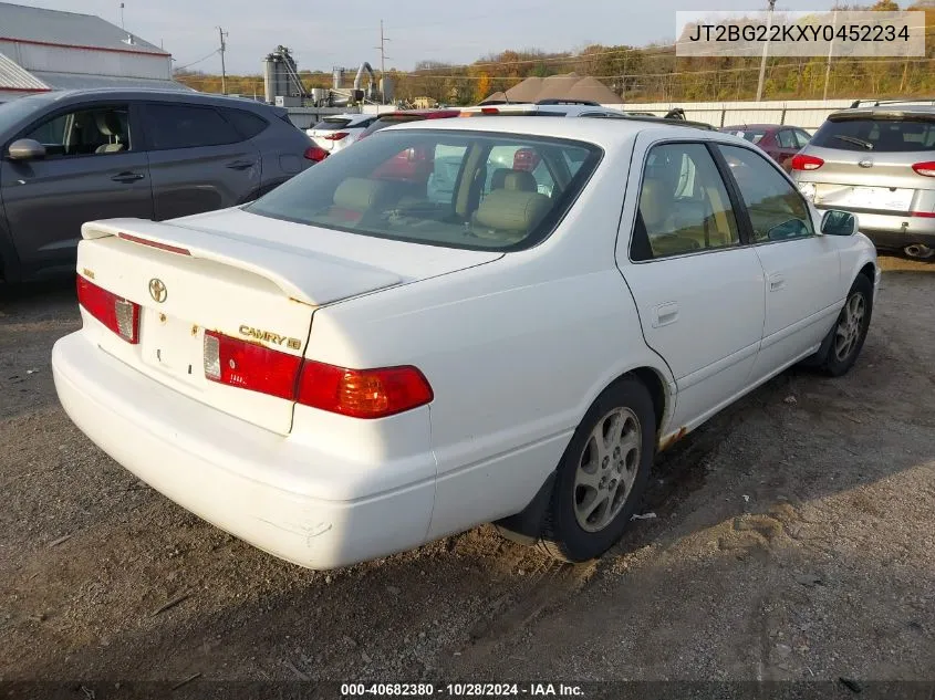 2000 Toyota Camry Ce/Le/Xle VIN: JT2BG22KXY0452234 Lot: 40682380