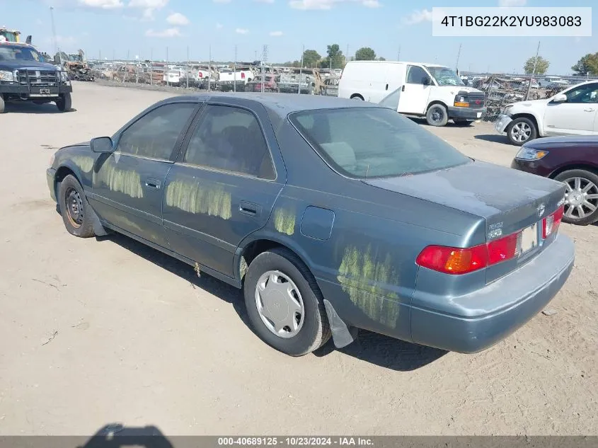 2000 Toyota Camry Ce VIN: 4T1BG22K2YU983083 Lot: 40689125