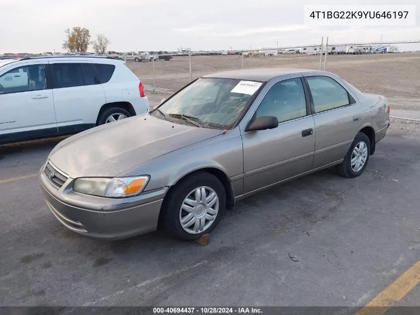 2000 Toyota Camry Ce/Le/Xle VIN: 4T1BG22K9YU646197 Lot: 40694437