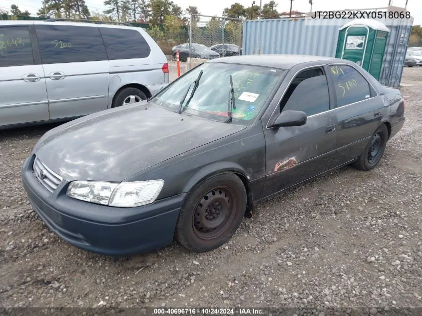 2000 Toyota Camry Le VIN: JT2BG22KXY0518068 Lot: 40696716