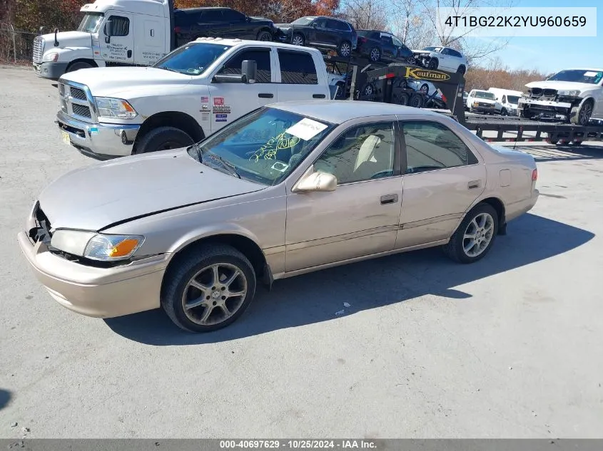 2000 Toyota Camry Ce VIN: 4T1BG22K2YU960659 Lot: 40697629