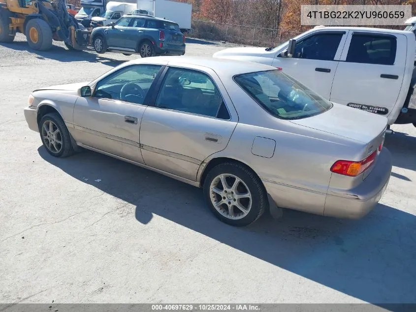 2000 Toyota Camry Ce VIN: 4T1BG22K2YU960659 Lot: 40697629