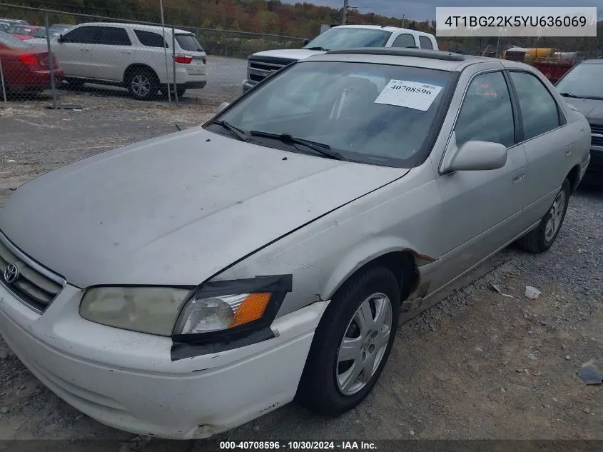 2000 Toyota Camry Le VIN: 4T1BG22K5YU636069 Lot: 40708596