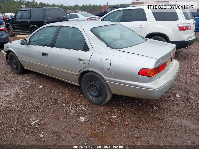 2000 Toyota Camry Le VIN: 4T1BG22K3YU641917 Lot: 40719740