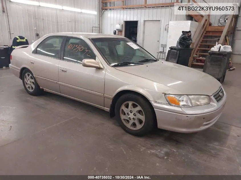 2000 Toyota Camry Le VIN: 4T1BG22K3YU960573 Lot: 40735032