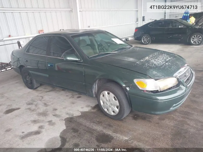 2000 Toyota Camry Le VIN: 4T1BG22K9YU674713 Lot: 40746236