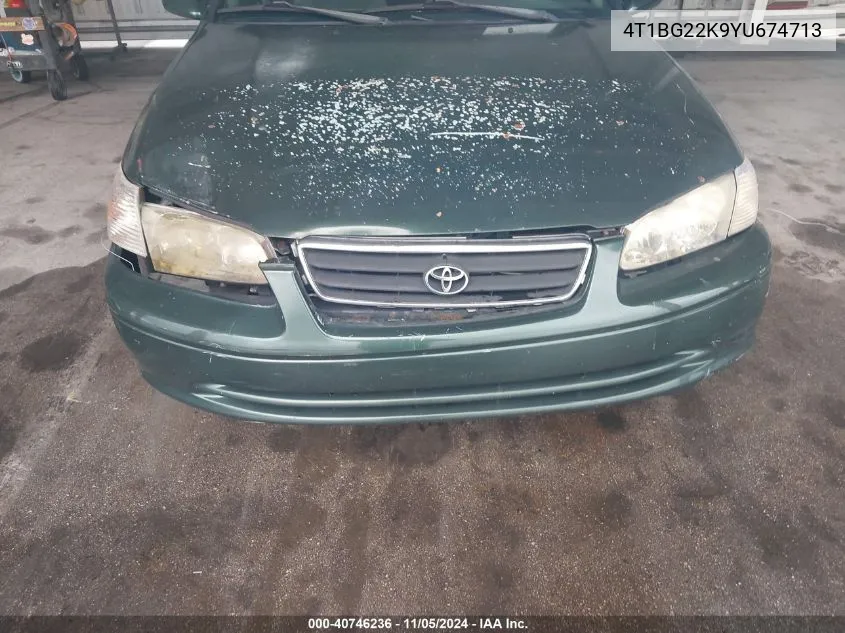 2000 Toyota Camry Le VIN: 4T1BG22K9YU674713 Lot: 40746236