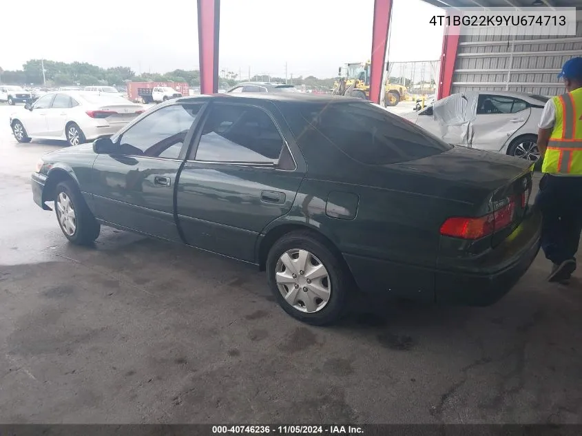 2000 Toyota Camry Le VIN: 4T1BG22K9YU674713 Lot: 40746236