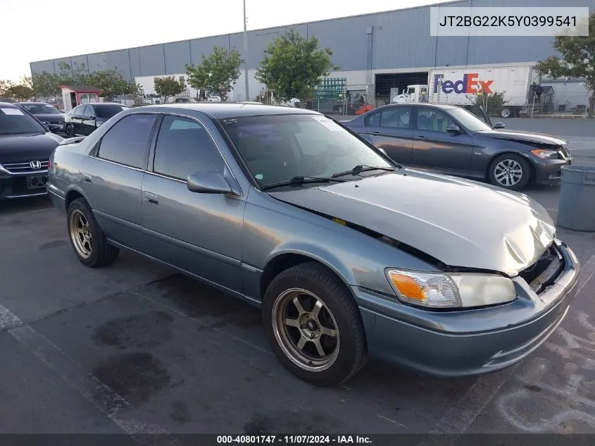 2000 Toyota Camry Le VIN: JT2BG22K5Y0399541 Lot: 40801747