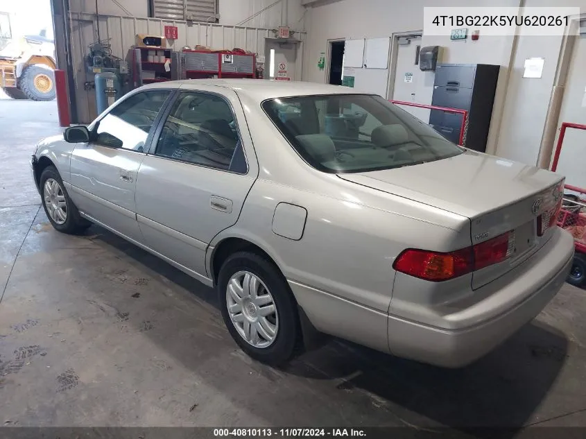 2000 Toyota Camry Le VIN: 4T1BG22K5YU620261 Lot: 40810113