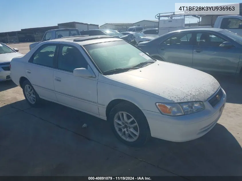 2000 Toyota Camry Xle V6 VIN: 4T1BF28K3YU936963 Lot: 40891079