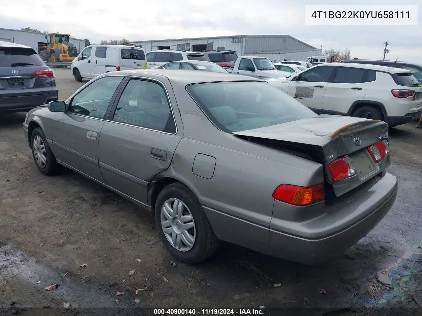 2000 Toyota Camry Le VIN: 4T1BG22K0YU658111 Lot: 40900140